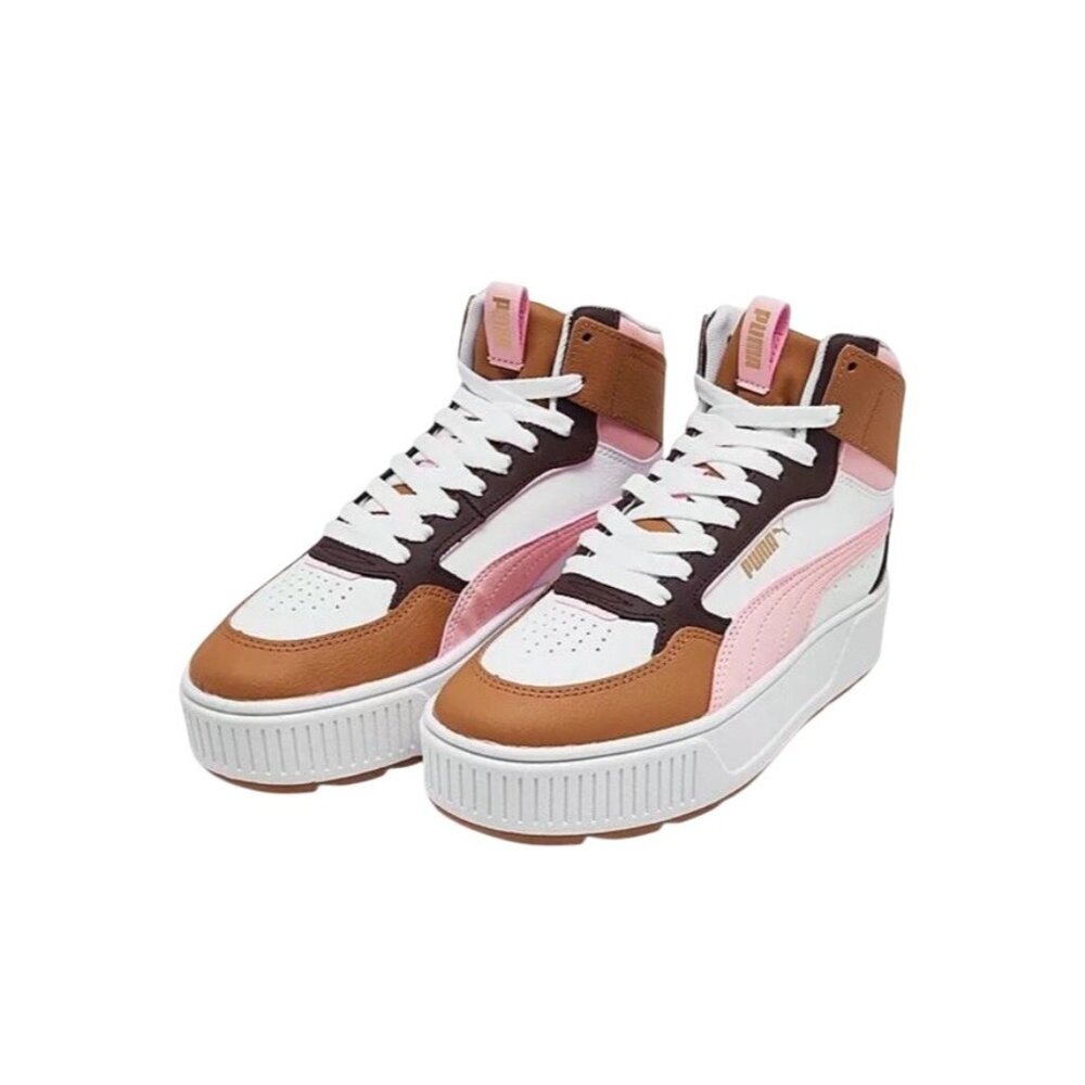 PUMA KARMEN REBELLE 2" HI PLATFORM WOMENS US 6 WHITE/PINK SHOES NWB